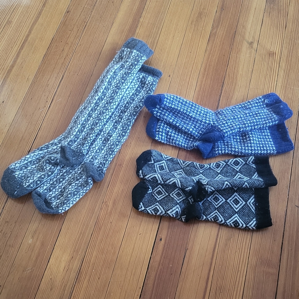 Wool Sock Bundle - Blue, Gray, Black
